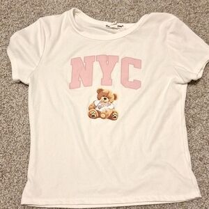 Charlotte Russe NYC Coquette Bear tee size L